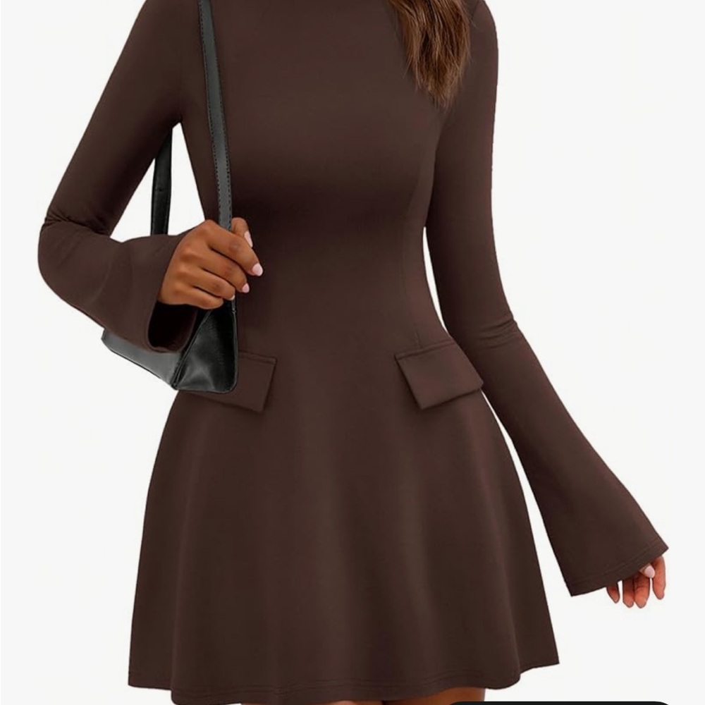 Long Sleeved Brown Dress